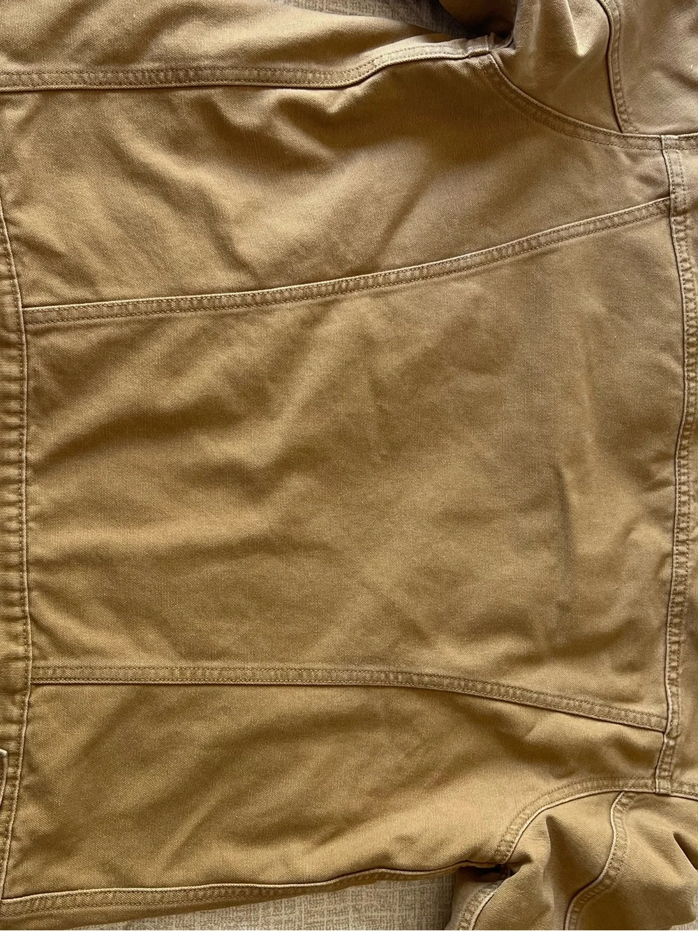 Levi's Tan Canvas Jacket with Black Corduroy Collar and Red Plaid Lining